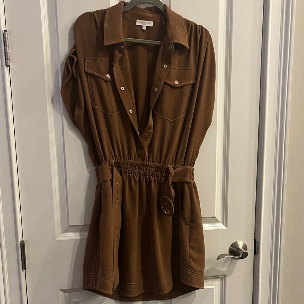 Ramy Brook Chocolate Button-Down Mini Dress